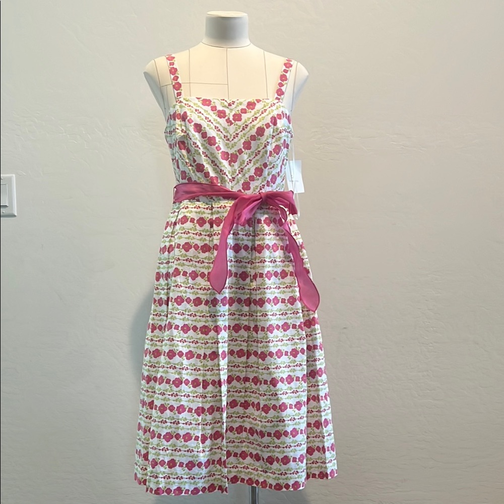 Liz Claiborne Spring Swing Pink and White Floral Dress